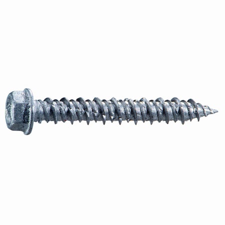 Midwest Fastener Masonry Screw, 1/4" Dia., Hex, 1 3/4 in L, 410 Stainless Steel 50 PK 54785